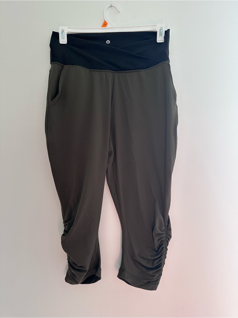 lululemon athletica Olive Green Capri with Black Waistband